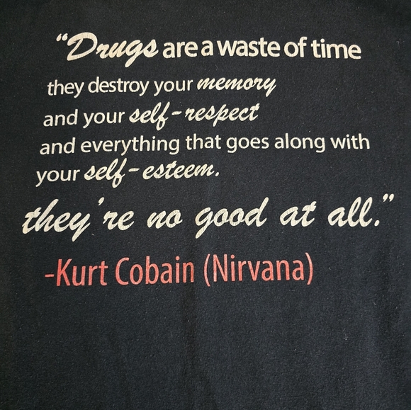 Students Against Destructive Decisions Kurt  Cobain Nirvana Quote Tee Unisex Med - Picture 4 of 10